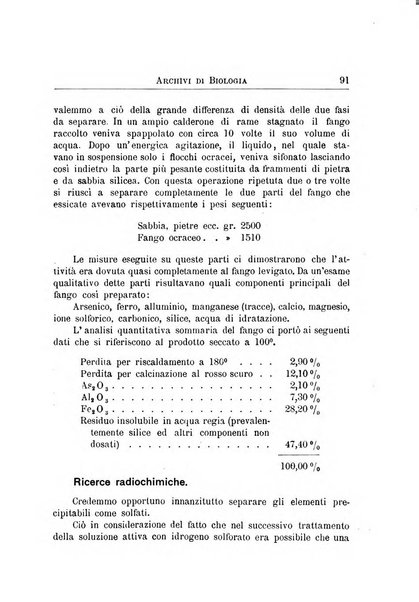 Archivi di biologia applicata alla patologia, alla clinica e all'igiene periodico bimestrale