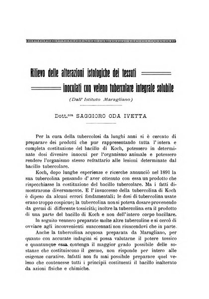 Archivi di biologia applicata alla patologia, alla clinica e all'igiene periodico bimestrale