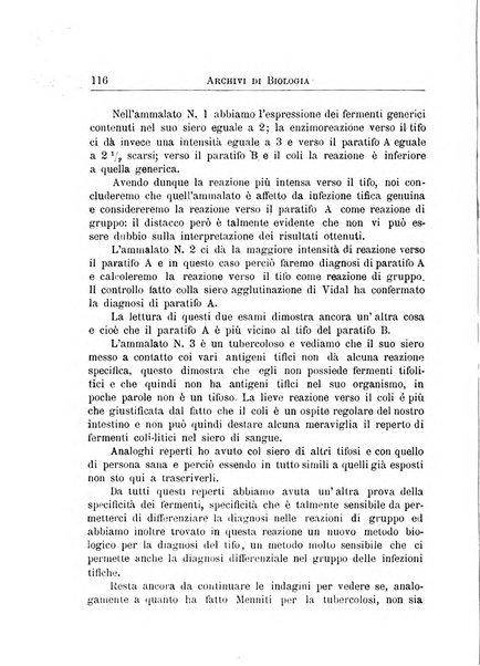 Archivi di biologia applicata alla patologia, alla clinica e all'igiene periodico bimestrale