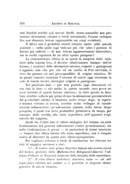 Archivi di biologia applicata alla patologia, alla clinica e all'igiene periodico bimestrale