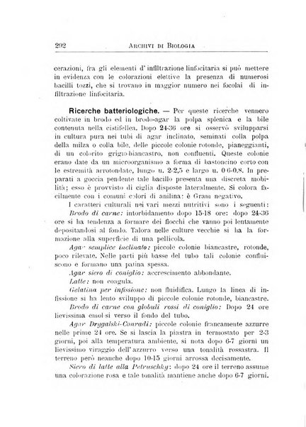 Archivi di biologia applicata alla patologia, alla clinica e all'igiene periodico bimestrale