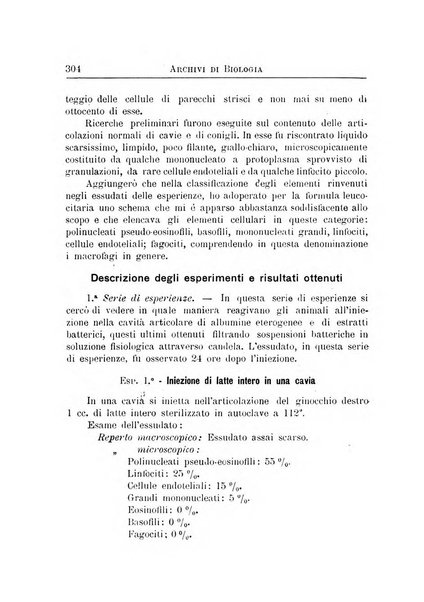 Archivi di biologia applicata alla patologia, alla clinica e all'igiene periodico bimestrale