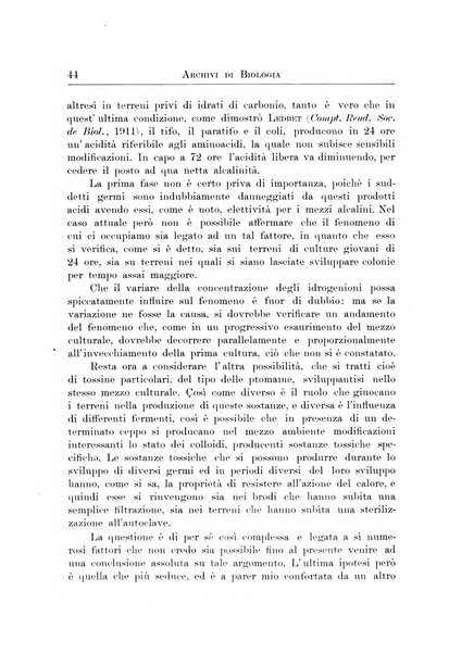 Archivi di biologia applicata alla patologia, alla clinica e all'igiene periodico bimestrale