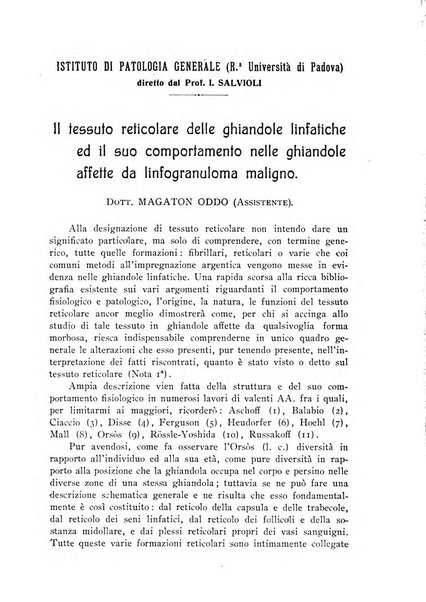 Archivi di biologia applicata alla patologia, alla clinica e all'igiene periodico bimestrale