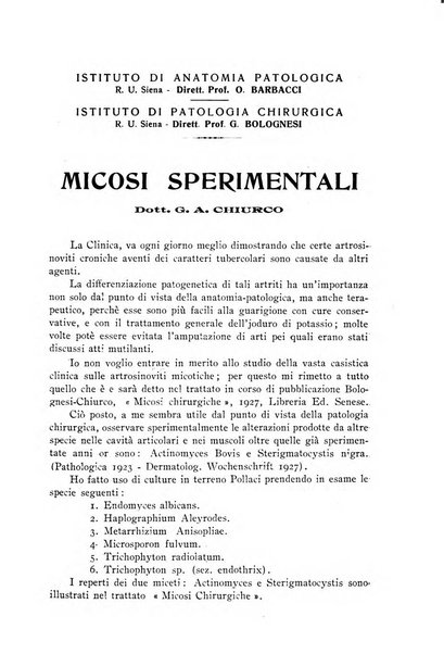 Archivi di biologia applicata alla patologia, alla clinica e all'igiene periodico bimestrale