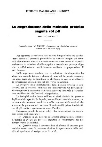 Archivi di biologia applicata alla patologia, alla clinica e all'igiene periodico bimestrale