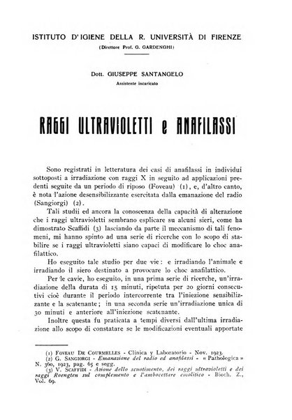 Archivi di biologia applicata alla patologia, alla clinica e all'igiene periodico bimestrale