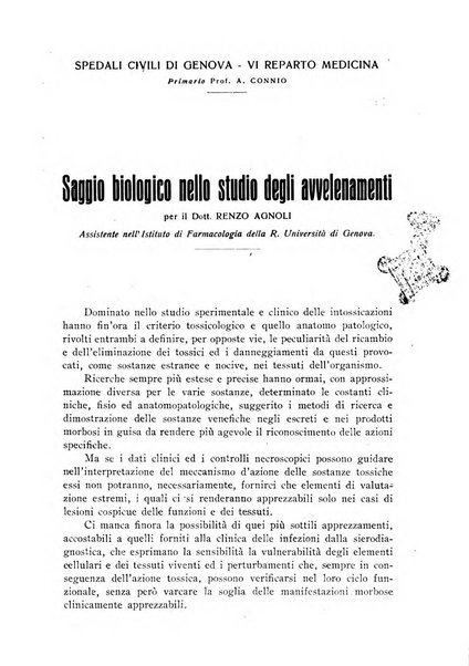 Archivi di biologia applicata alla patologia, alla clinica e all'igiene periodico bimestrale