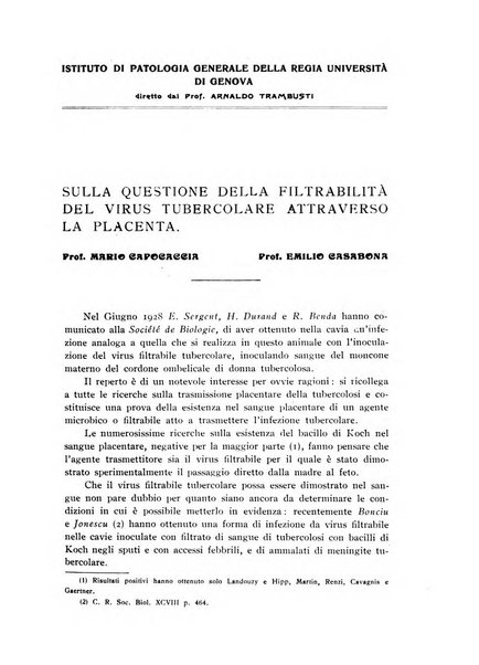 Archivi di biologia applicata alla patologia, alla clinica e all'igiene periodico bimestrale