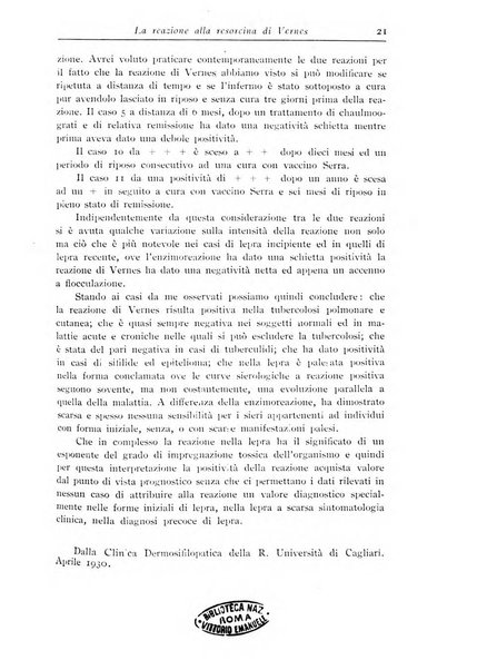 Archivi di biologia applicata alla patologia, alla clinica e all'igiene periodico bimestrale