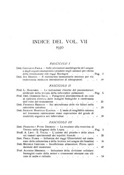 Archivi di biologia applicata alla patologia, alla clinica e all'igiene periodico bimestrale