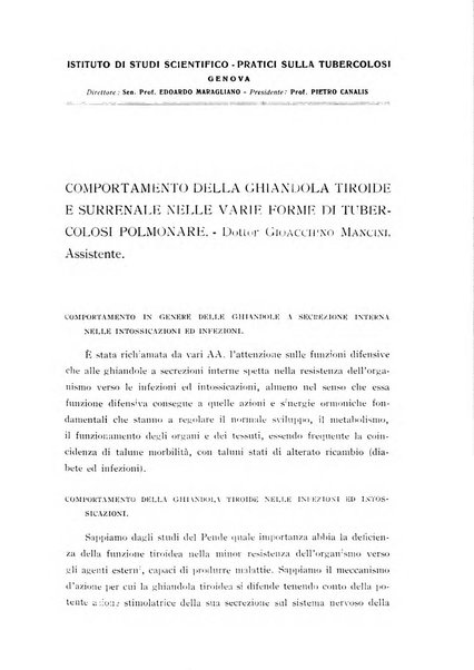 Annali dell'Istituto Maragliano archivi di biologia applicata alla patologia, alla clinica e all'igiene