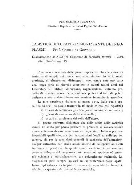 Annali dell'Istituto Maragliano archivi di biologia applicata alla patologia, alla clinica e all'igiene