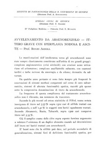 Annali dell'Istituto Maragliano archivi di biologia applicata alla patologia, alla clinica e all'igiene