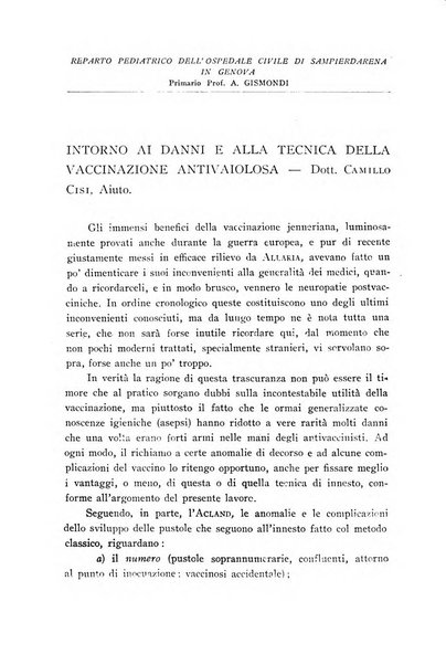 Annali dell'Istituto Maragliano archivi di biologia applicata alla patologia, alla clinica e all'igiene