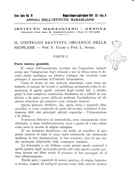 Annali dell'Istituto Maragliano archivi di biologia applicata alla patologia, alla clinica e all'igiene