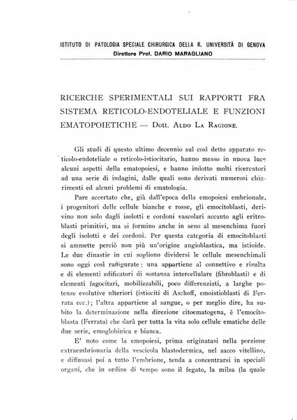 Annali dell'Istituto Maragliano archivi di biologia applicata alla patologia, alla clinica e all'igiene