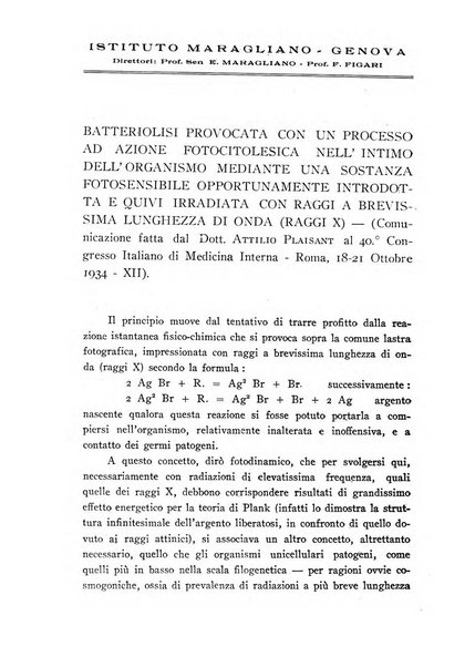 Annali dell'Istituto Maragliano archivi di biologia applicata alla patologia, alla clinica e all'igiene