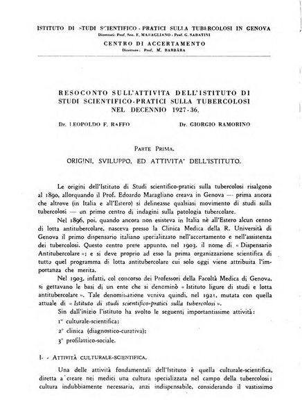 Annali dell'Istituto Maragliano archivi di biologia applicata alla patologia, alla clinica e all'igiene