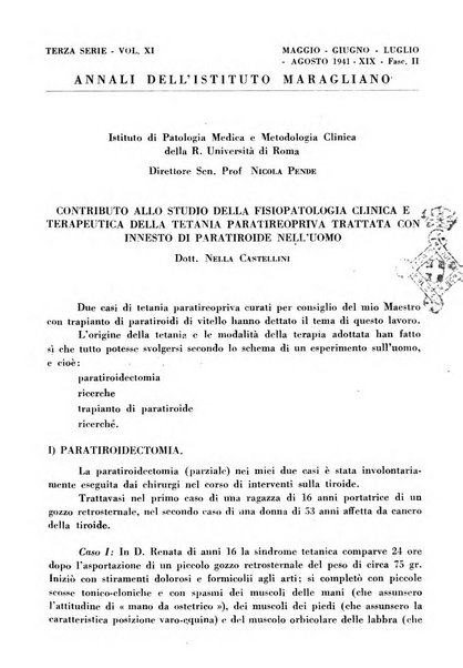 Annali dell'Istituto Maragliano archivi di biologia applicata alla patologia, alla clinica e all'igiene