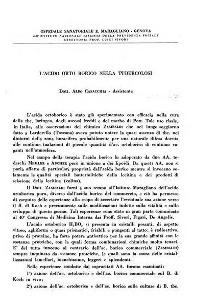 Annali dell'Istituto Maragliano archivi di biologia applicata alla patologia, alla clinica e all'igiene