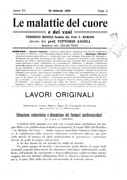 Malattie del cuore e dei vasi periodico mensile