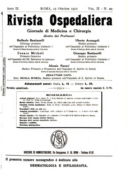 Rivista ospedaliera giornale di medicina e chirurgia