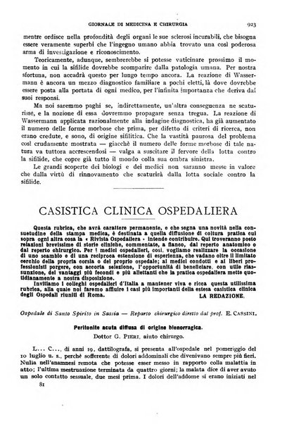 Rivista ospedaliera giornale di medicina e chirurgia