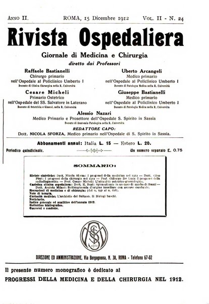 Rivista ospedaliera giornale di medicina e chirurgia