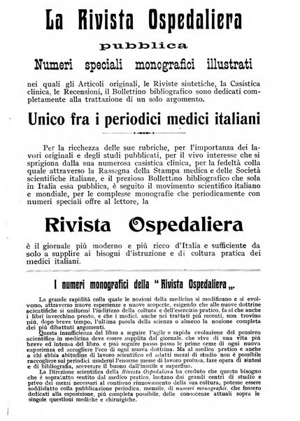 Rivista ospedaliera giornale di medicina e chirurgia