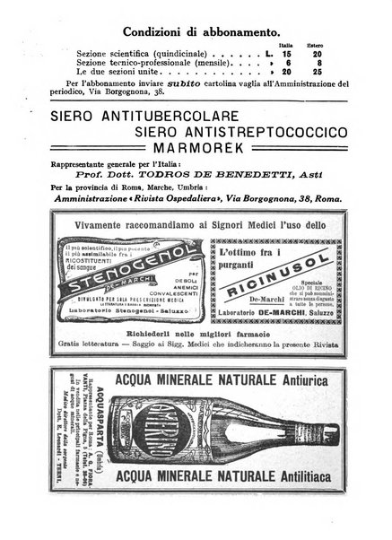 Rivista ospedaliera giornale di medicina e chirurgia