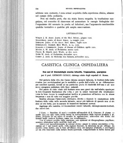 Rivista ospedaliera giornale di medicina e chirurgia