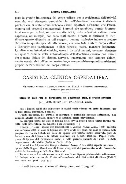 Rivista ospedaliera giornale di medicina e chirurgia