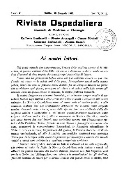 Rivista ospedaliera giornale di medicina e chirurgia