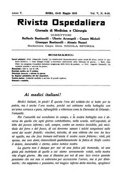 Rivista ospedaliera giornale di medicina e chirurgia