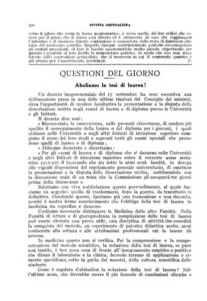 Rivista ospedaliera giornale di medicina e chirurgia