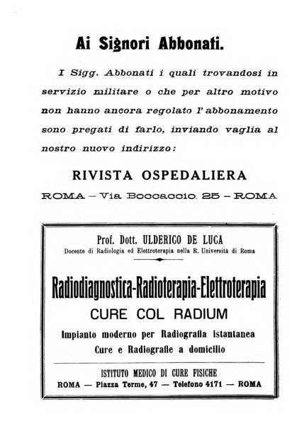 Rivista ospedaliera giornale di medicina e chirurgia