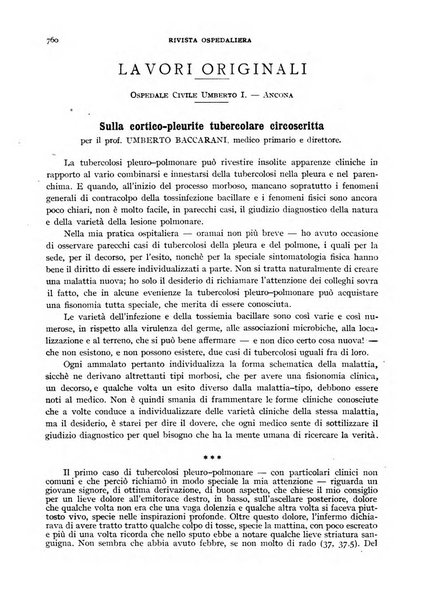 Rivista ospedaliera giornale di medicina e chirurgia