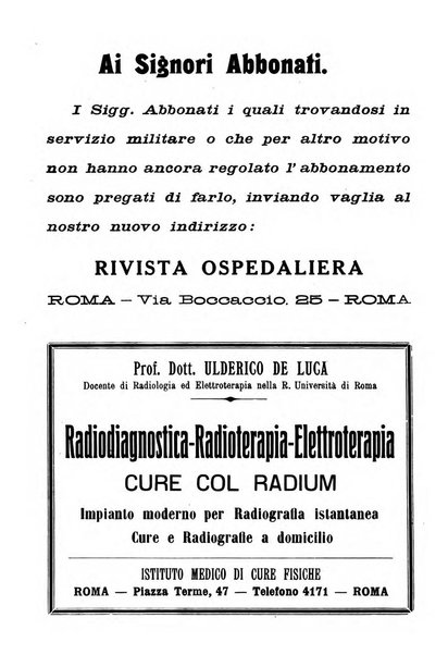 Rivista ospedaliera giornale di medicina e chirurgia