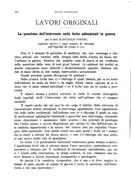 Rivista ospedaliera giornale di medicina e chirurgia