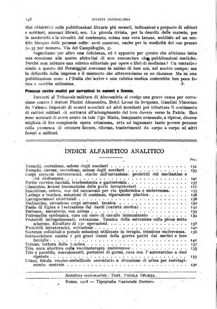 Rivista ospedaliera giornale di medicina e chirurgia