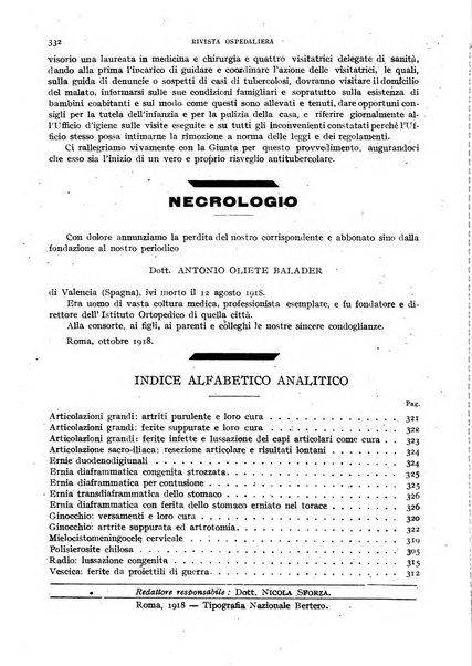 Rivista ospedaliera giornale di medicina e chirurgia