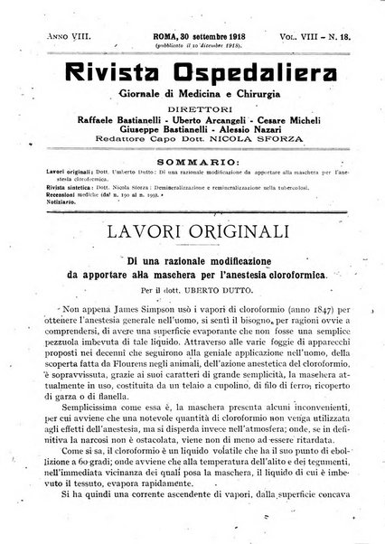 Rivista ospedaliera giornale di medicina e chirurgia