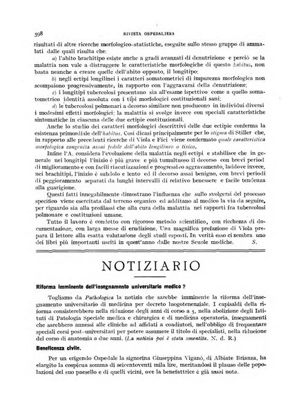 Rivista ospedaliera giornale di medicina e chirurgia