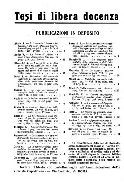 Rivista ospedaliera giornale di medicina e chirurgia