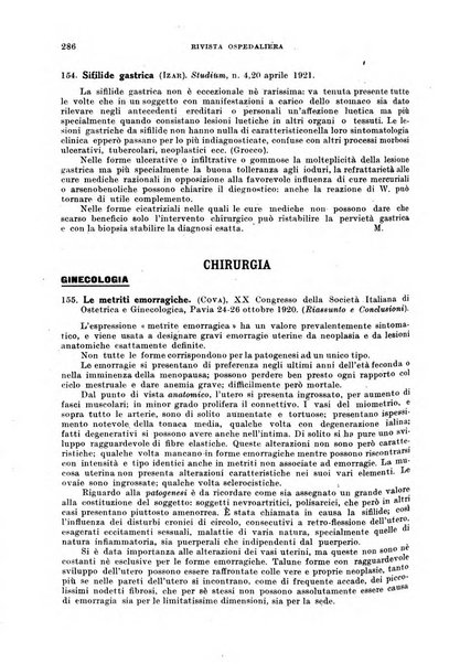 Rivista ospedaliera giornale di medicina e chirurgia