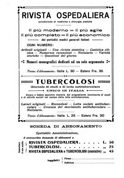 Rivista ospedaliera giornale di medicina e chirurgia