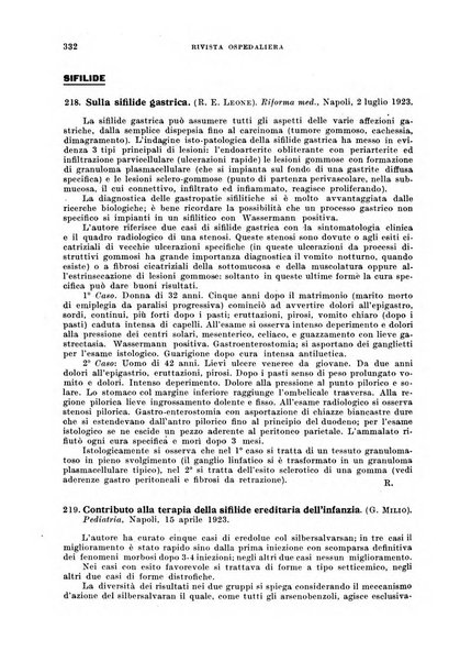 Rivista ospedaliera giornale di medicina e chirurgia