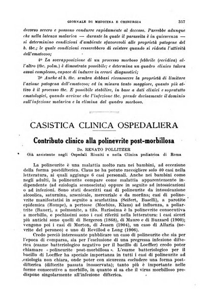 Rivista ospedaliera giornale di medicina e chirurgia