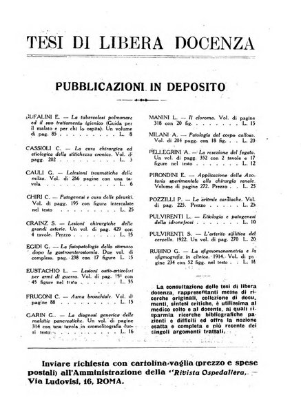 Rivista ospedaliera giornale di medicina e chirurgia